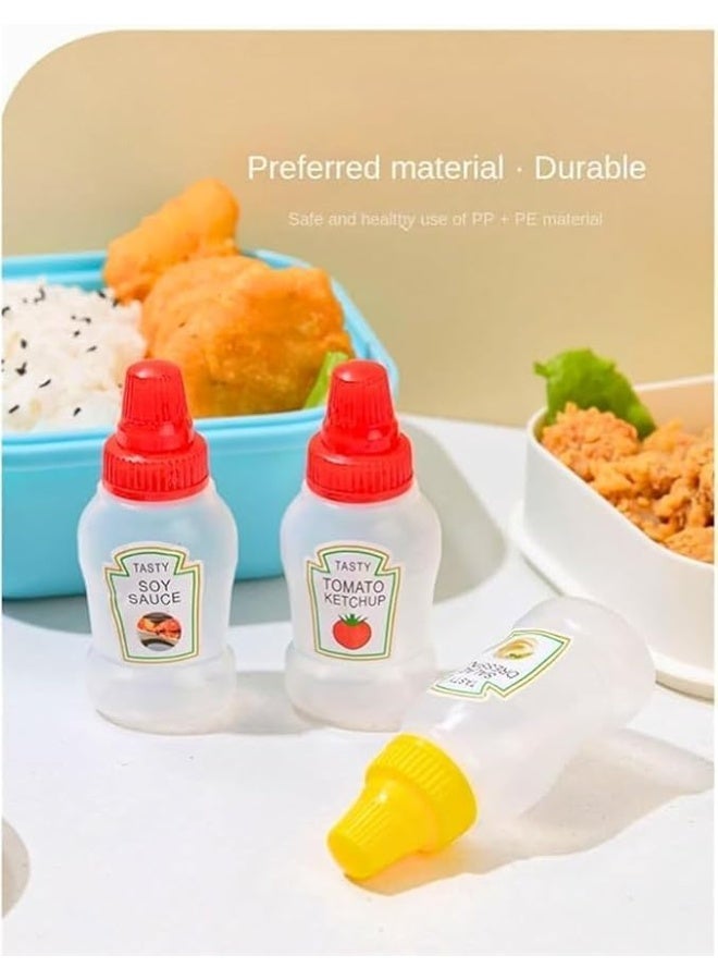 Mini Sauce Bottle Set 2 Pieces 25ml Leakproof Squeeze Containers Food Grade BPA Free Portable Condiment Bottles For Travel Picnic Lunch Box Daily Storage - Image 1